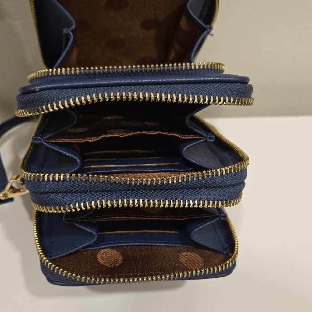 Navy Crossbody Bag with Gold Accents - Picture 11 of 12